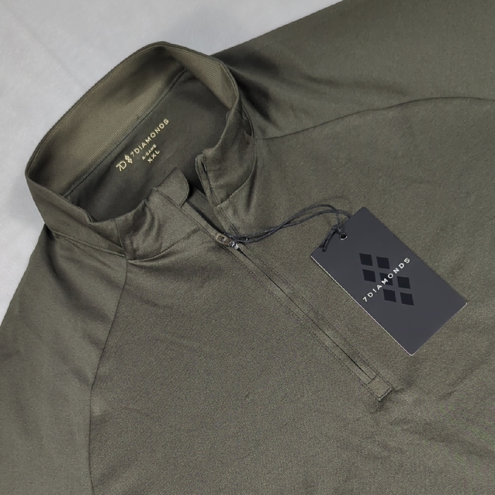 NEW‎ 7 Diamonds A-game Quarter Zip Pullover Mens Olive Green Size XXL